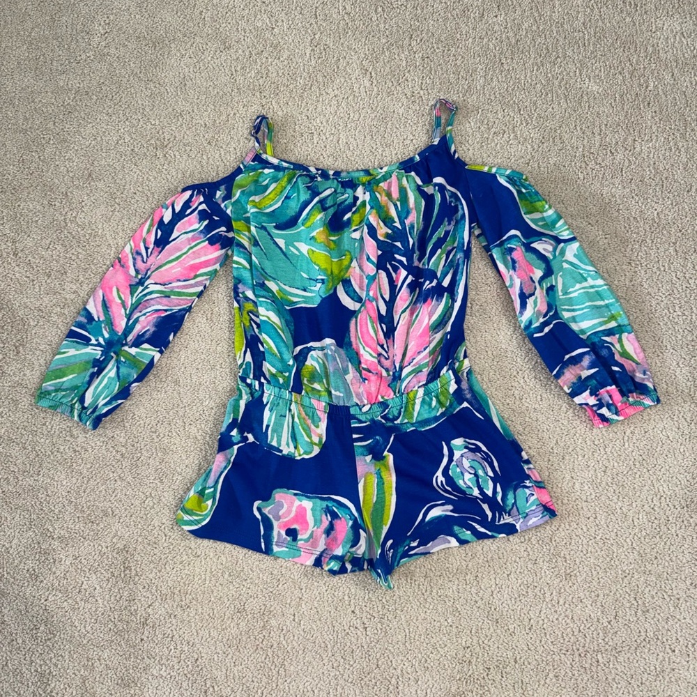 Lilly Pulitzer Blue and Pink Kids Romper